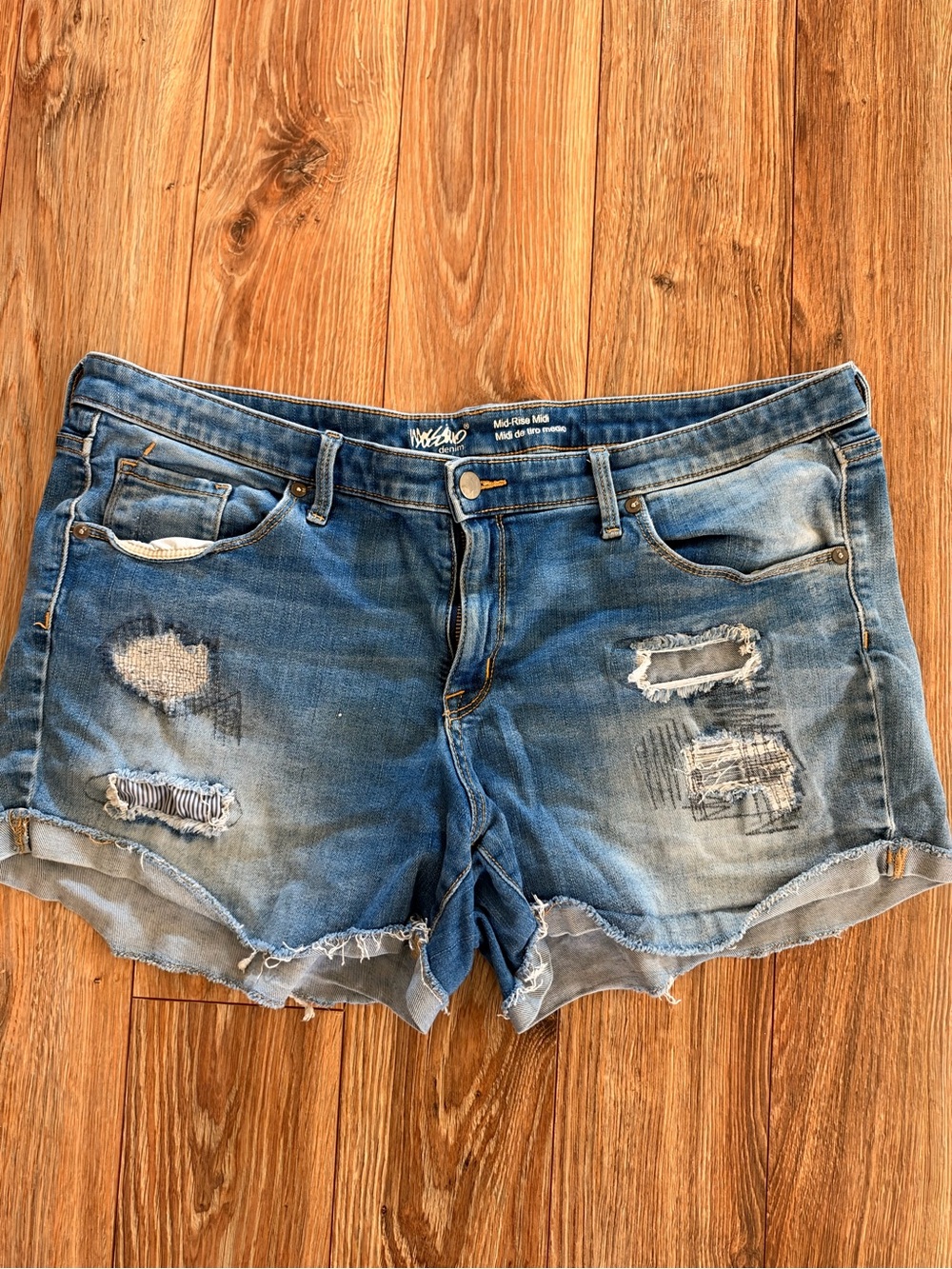 Mossimo Supply Co. Distressed Blue Denim Jean Shorts